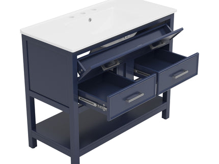 Bathroom Vanity With Ceramic Sink, Tip Out Tray & 2 Full Extension Drawers