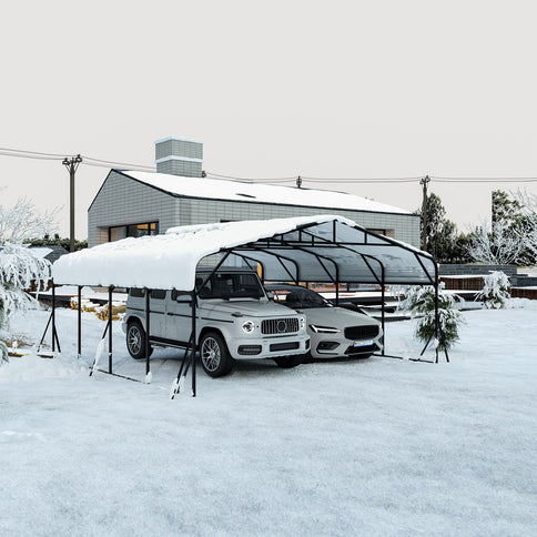Heavy Duty Carport, All Weather Shelter - Black