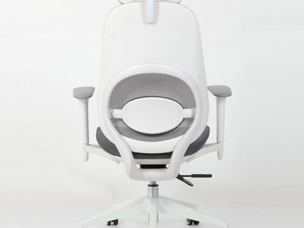 Office High Back Swivel Desk Chair With Height Adjustable Backrest, 3 Tilt Lock & Rotatable Headrest - Milk White