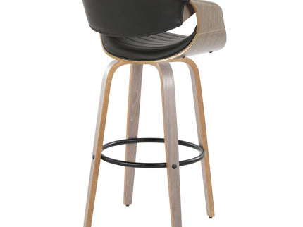 Symphony - Mid-Century Modern Fixed Height Barstool With Swivel With Round Footrest (Set of 2)