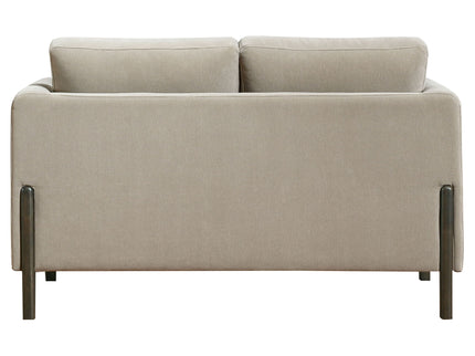 Fisher - Upholstered Panel Arm Loveseat - Taupe