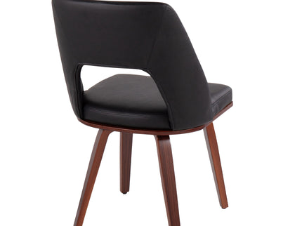 Triad - Mid-Century Modern Upholstered Chair (Set of 2) - Walnut / Black