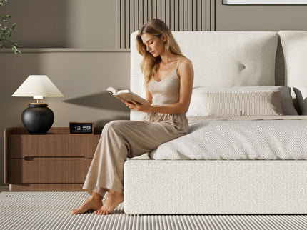 Airframe - Upholstered Bed Frame With Double Layered Upholstered Headboard