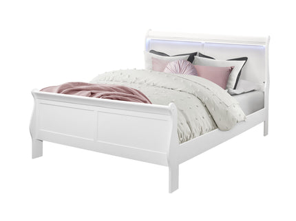 Charlston - Modern Sleigh Design Bed With LED