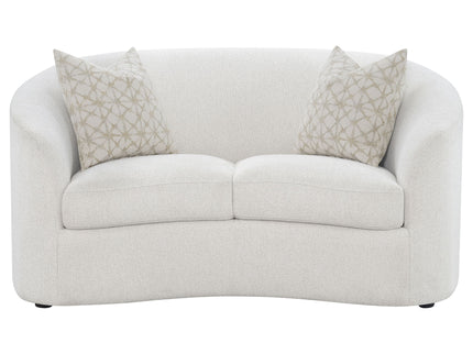 Rory - 2 Piece Sloped Arms Living Room Set - Ivory White