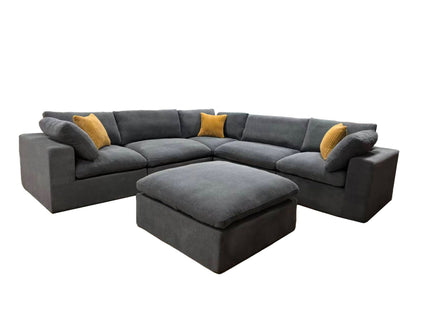 Custom Configuration Modular Sectional & Toss Pillows