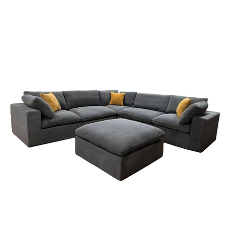Custom Configuration Modular Sectional & Toss Pillows