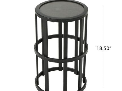 Outdoor Powder Coated Side Table - Gray