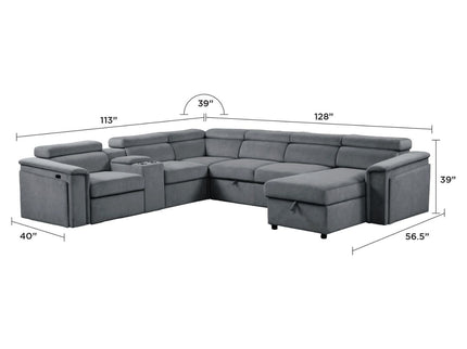 Harvey - Power Recliner Sleeper Sectional