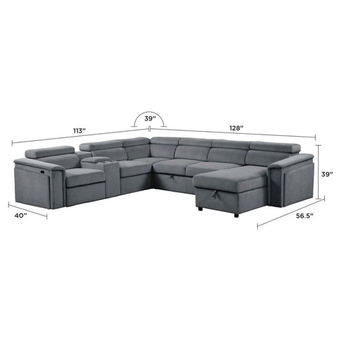 Harvey - Power Recliner Sleeper Sectional