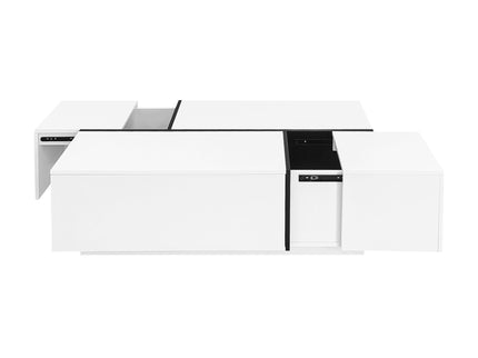 Extendable Coffee Table With 2 Hidden Storage Space And 2 Drawers For Living Room