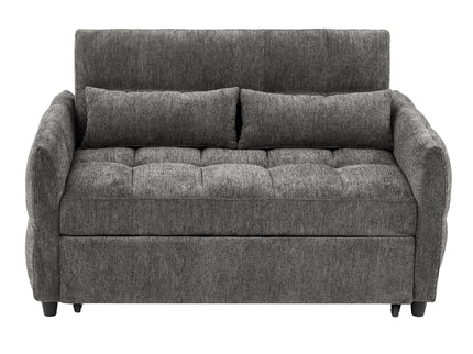 Loveseat Sofa Pull-Out Bed With Adjustable Backrest, 3 USB Ports And 2 Lumbar Pillows For Living Room