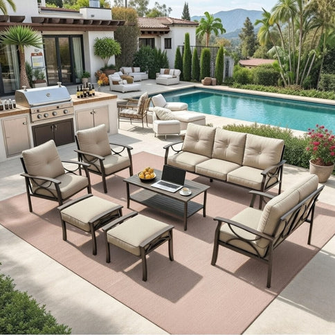 Patio Furniture Set & Coffee Table For Backyard