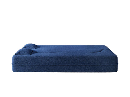 Modern Floor Sleeper Sofa Bed With 2 Pillows, Convertible Twin Size Folding Mattress For Living Room