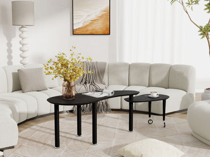 Rotatable Cocktail Table With Solid Legs, 360 Degree Rotating