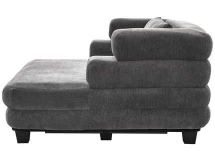 Oversized Chaise Lounge Sofa Bed With Deep Seat And Layered Armrests