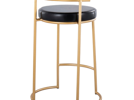 Fuji - Round Contemporary Fixed Height Counter Stool (Set of 2)