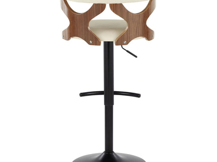 Gardenia - Contemporary Adjustable Barstool, Swivel With Rounded T Footrest (Set of 2)