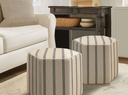 Accent Ottoman Printed Stripe