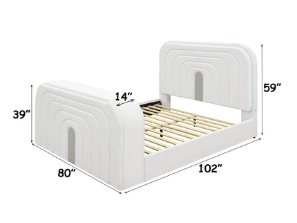 Shelyn - Bed With LED, TV Stand, Fireplace & Bluetooth