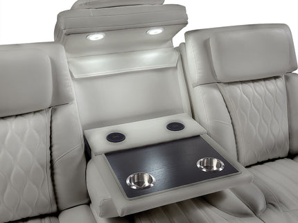 Electra - Power Reclining Sofa With Power Headrests, Drop Down Table, Reading Light, Massage, LED Lighting And USB Control