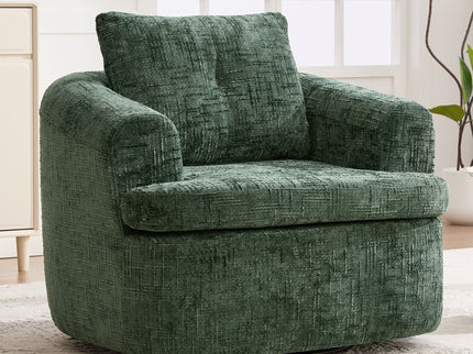 Modern Swivel Barrel Chair With Dual-Layer Cushion