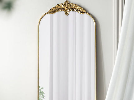Arched Wall Mirror With Metal Frame, Wall Mirror For Living Room