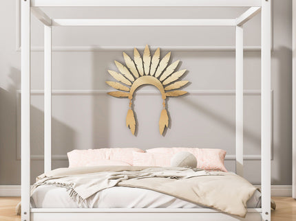 Wood Canopy Platform Bed With Support Legs And Airflow Slats