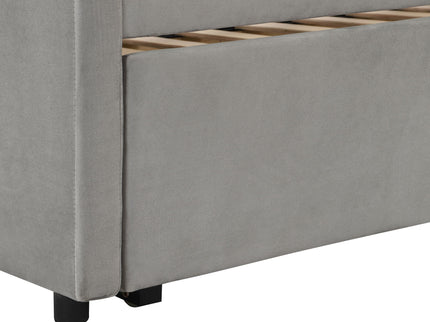 Twin Size Upholstered Daybed With Pop Up Trundle