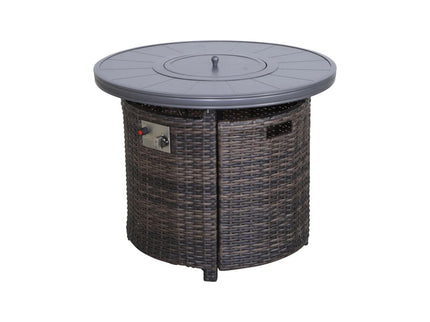 Outdoor Fire Pit Table With Lid - Espresso