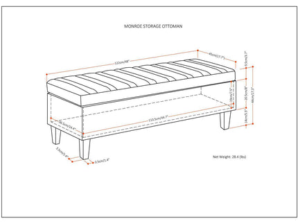 Monroe - Upholstered Storage Ottoman