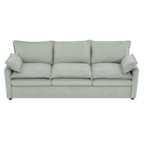 Modern 3 Seater Sofa With Side Storage Pockets For Living Room