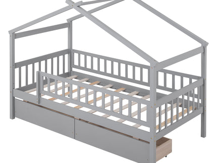 House Bed With 2 Drawers