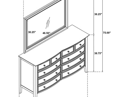 Talia - 10 Drawer Dresser And Mirror Set - White