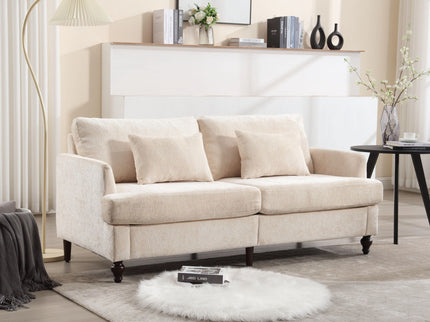 Mid Century Modern Fabric Loveseat Sofa, 2 Seat Upholstered Couch