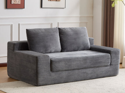 Comfortable Deep Seat Loveseat Sofa Bed, Reversible Cushion With Pillows