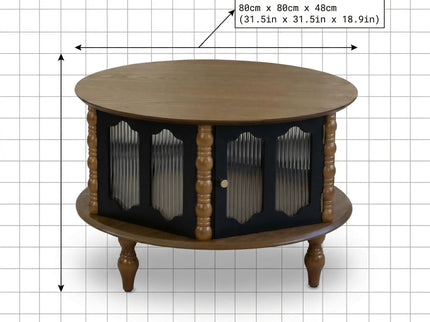 Round 3 Door Storage Coffee Table For Living Room
