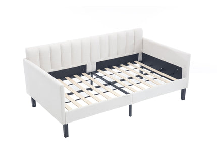 Elena - Boucle Upholstered Daybed, Ribbed Tufted Backrest