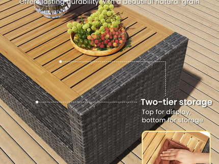 Modern All-Weather Patio Set With Cushions And Table