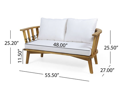 Patio Furniture Set, Outdoor Acacia Wood Patio Club Chair With Table