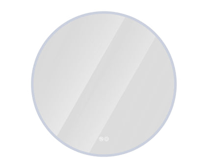 Round LED Bathroom Mirror With Adjustable Lights, Anti Fog & Dimmable For Home Decor - Silver