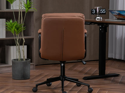 Office Chair, Mid Back Home Office Desk Task Chair With Wheels And Arms Ergonomic Computer Rolling Swivel Chair With Padded Armrest