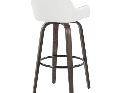 Daniella - Contemporary Fixed Height, Barstool With Swivel With Round Footrest (Set of 2)