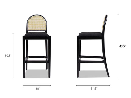 Panama - Curved Back Cane Bar Stool (Set of 2)