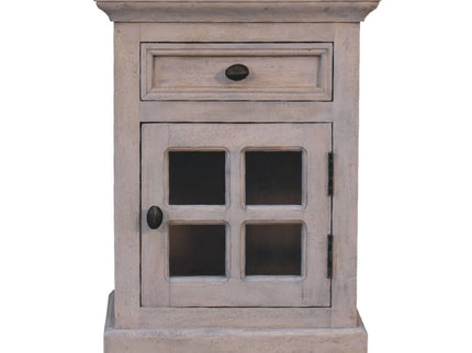 Glazed Bedside Table - Stone White