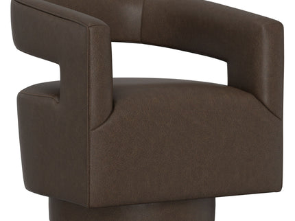 Swivel Accent Chair With Geometric Backrest