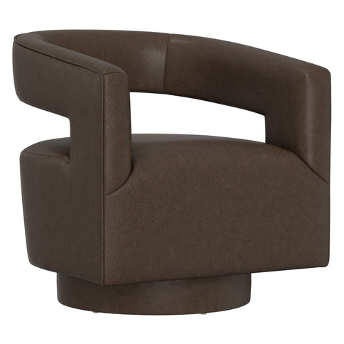 Swivel Accent Chair With Geometric Backrest