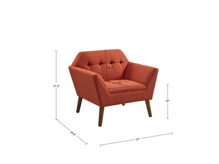 Modern Lounge Chair With Button Tufting