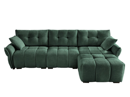 Sofa Set With Ottoman And Pillows, Textured, High Resilience Cushions