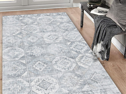 Toucan - 5' X 7' Washable Non - Slip Area Rug - Silver